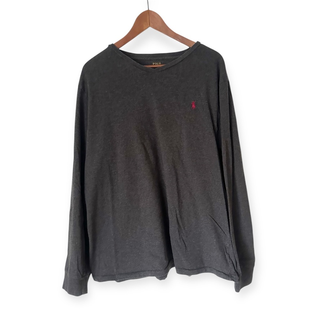 Polo Ralph Lauren Men's Dark Gray Cotton Long Sleeve Tee Size XL